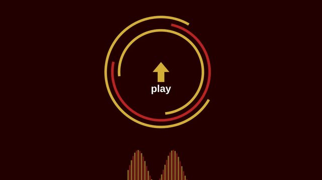 Abstract circular pulse animation with rhythmic audio waveform visualization in dark minimal background motion graphic.