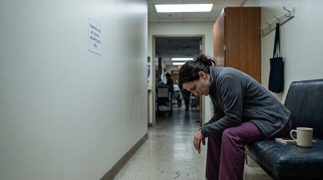 Weary overnight clinician takes a brief staff respite