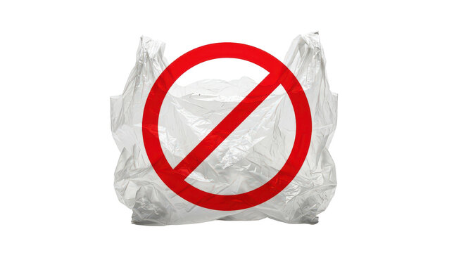 Plastic bag with no entry sign icon isolated isolated on transparent background