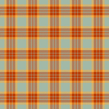 Border tartan texture plaid, glamour vector check seamless. Softness pattern fabric background textile in pastel and orange colors.
