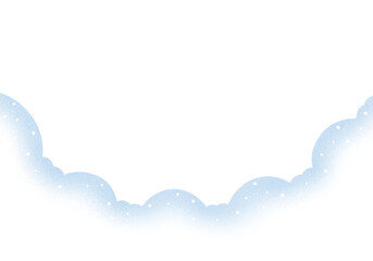 Obraz premium Icy Blue Snow Christmas Border with Soft Cloud Shapes, Winter Wonderland Frame Illustration. Blue Sky Cloud