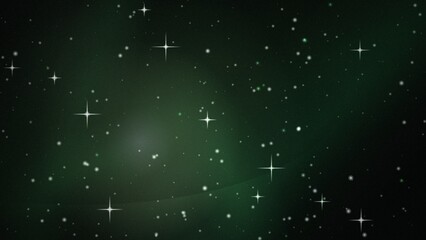 Cosmic background with sparkling stars and green nebula for science and astronomy presentations © Anamul Haque Anik
