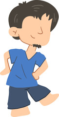 Obraz premium Young Man in Blue Shirt Posing