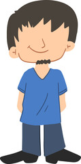 Fototapeta premium Young man wearing blue casual shirt
