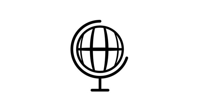Global globe icon representing international communication, worldwide connectivity, geography, global business, travel, networking, world economy, international relations, and digital globalisation .