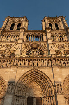 West facade of Notre Dame de Paris, France