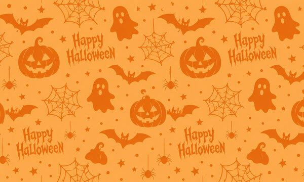 Halloween seamless pattern background, vector illustration