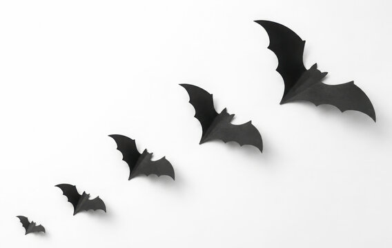 halloween decoration of bats over white background