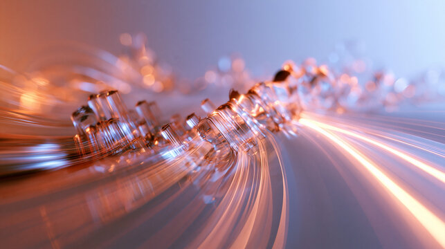 Fiber Optics Glowing Light High Speed Data Transmission Background