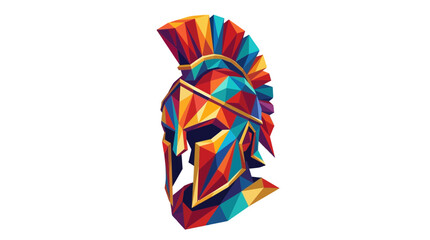Obraz premium Abstract Geometric Spartan Helmet Illustration