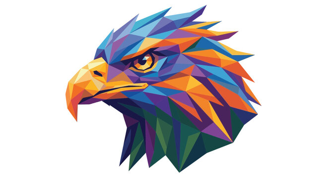 Abstract Geometric Polygonal Eagle Head Illustration