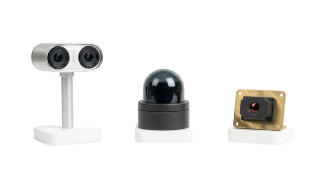 Advanced futuristic cameras and sensors designed for exploring outer space and enhancing technological capabilities