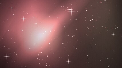 Soft pink nebula background with scattered stars and ethereal light © Anamul Haque Anik
