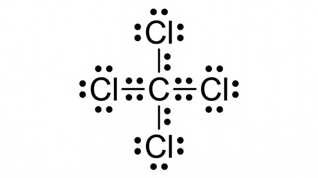 Lewis Structure of Carbon Tetrachloride Molecular Formula Chemical Bond Diagram