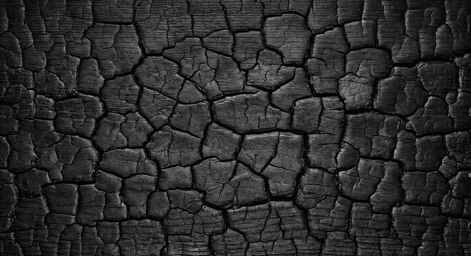 Authentic Shou Sugi Ban Charred Wood Texture with Deep Cracked Charcoal Surface