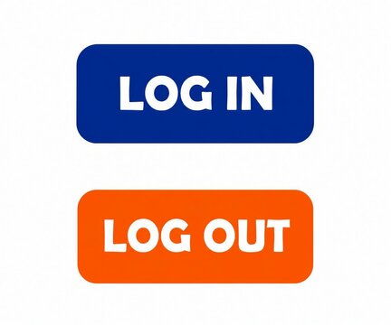 Login and logout button icons in blue and orange color