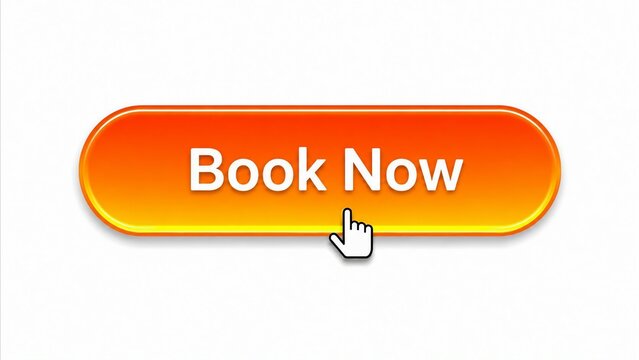 Bright orange book now call to action button with click effect