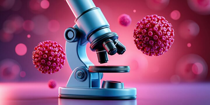 Scientific exploration of viruses under microscope view