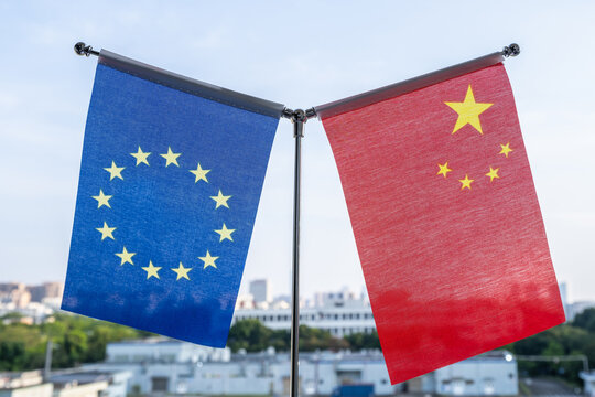 Flags of China and the EU &ndash; China-EU trade issues