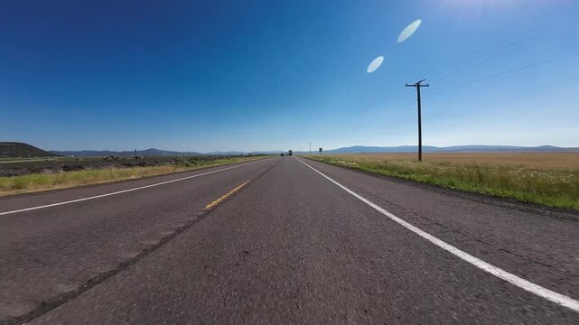 Mount Shasta Highway 97 South Dorris to Macdoel 01 Front View Driving Plates California USA Ultra Wide