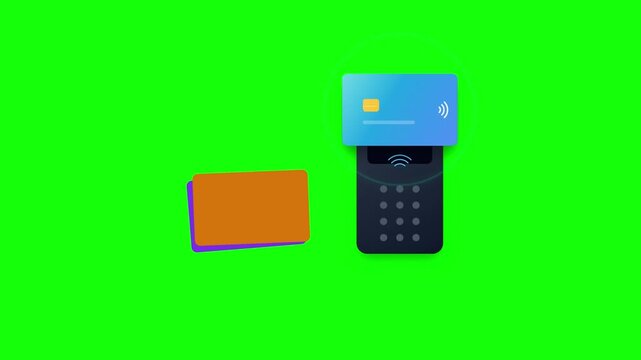 Credit card tapping on payment terminal for contactless purchase