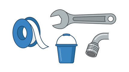 Obraz premium Plumbing Tools and Supplies Isolated