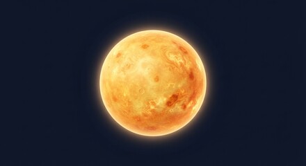 Fototapeta premium Full glowing sun against a deep blue night sky