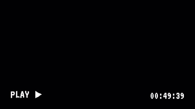 This stock motion graphic shows an overlay with a VHS play effect.