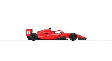 Fototapeta premium Red Formula 1 Race Car Number 1 Isolated