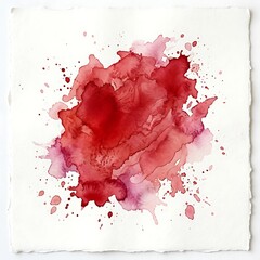 Fototapeta premium Red watercolor paint splash on textured paper background