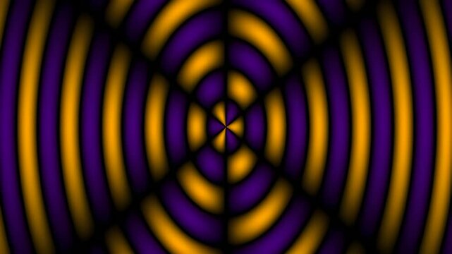 Vibrant Purple and Yellow Concentric Circles with Optical Illusion Effect