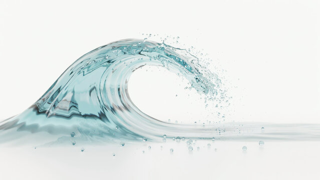 Liquid glass ocean wave splash visual for beverage branding and drinks
