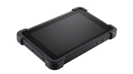 Rugged black tablet device with png isolated on transparent background © Sumon