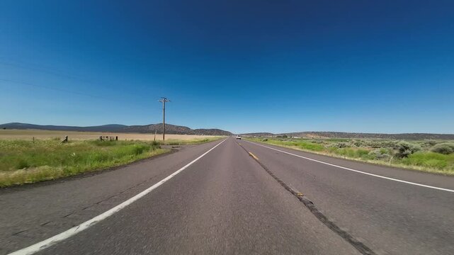 Mount Shasta Highway 97 South Dorris to Macdoel 01 Rear View Driving Plates California USA Ultra Wide