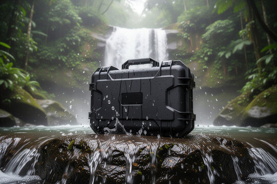 Heavy Duty Protective Case with Water Splashes in a Tropical Forest