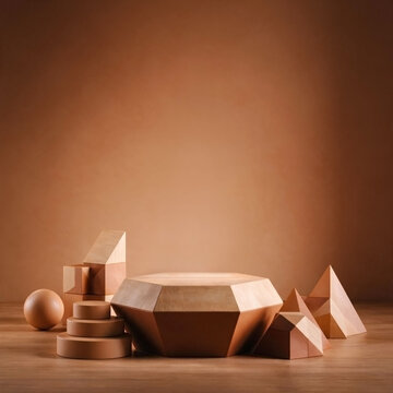 A geometric podium with a lace-like design creates a premium, cozy feel.