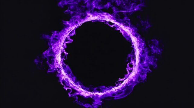 Glowing Purple Energy Ring with Smoke Trails