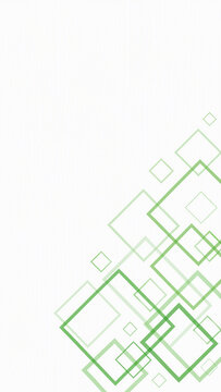 Abstract green geometric square pattern on white background