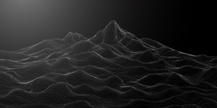 Abstract topographic elevation contour map texture on black background with topographic abstract geography elevation background geometry cartography landscape navigation minimalist stylized