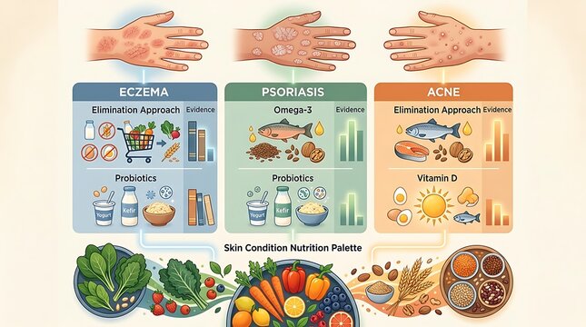 Dietary recommendations for managing eczema psoriasis and acne
