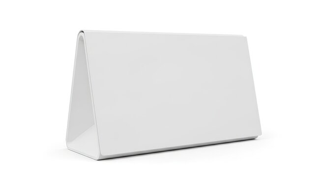 Blank White Table Tent Card Mockup, Modern Design, Isolated on White Background - Perfect for Branding and Display