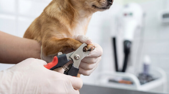 Dog receiving veterinary care in veterinary clinic, realistic animal lifestyle scene exploring animal behavior, responsible care, companionship, wellbeing, humane values, education, modern lifestyle