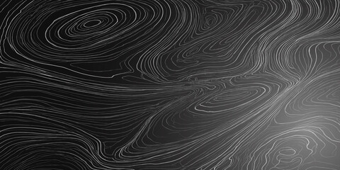 Dark modern topographic map contour line texture with topography abstract geography cartography elevation landscape visualization structure creative monochrome navigation detailed analysis © MOHAMAD
