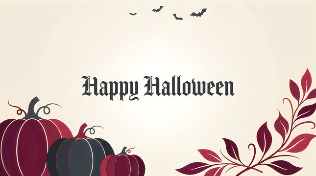 Halloween pumpkin patch greeting card with festive autumn leaves and cheerful message.