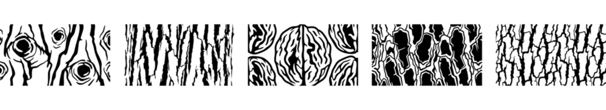 black and white tree bark textures set graphic vectors for design projects