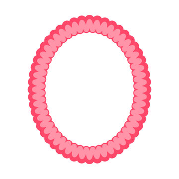 Pink Bubble Oval Decorative Frame with Soft Scalloped Colorful Border