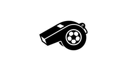 Fototapeta premium Soccer Whistle Flat Vector Icon