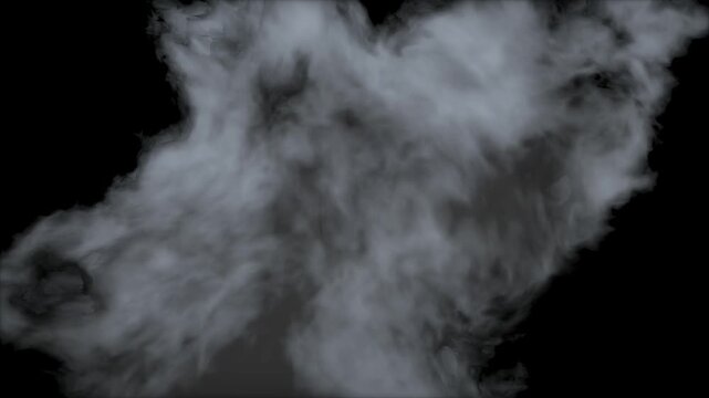 Soft white smoke swirling in slow motion animation effect captured against a clean solid white background