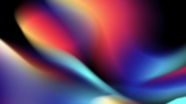 Seamless looping abstract colorful fluid motion background. Smooth rainbow liquid gradients flowing continuously. High quality human made animation for modern design and creative presentations.