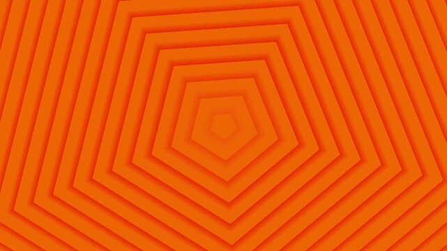 Abstract orange background with geometric pentagon layers